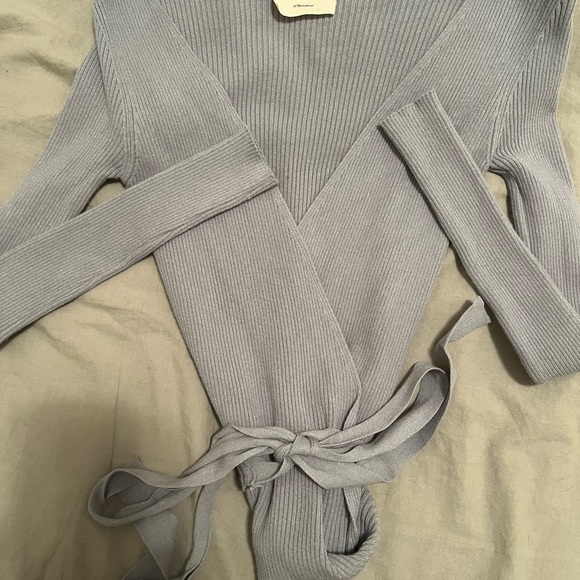 The Bodysuit of Barcelona | Allegra Wrap Top in Blue - Picture 5 of 5